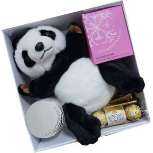 Panda with Pink Wax Candle