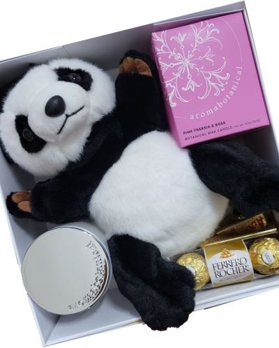 Panda with Pink Wax Candle