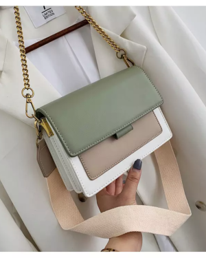 Shoulder Bag for Her Green/White