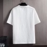 100% Linen Short Sleeve T-shirt Men Summer Half Sleeve Body Shirt Loose Base Casual Occasions