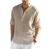 2022-New-Men-s-Casual-Blouse-Cotton-Linen-Shirt-Loose-Tops-Long-Sleeve-Tee-Shirt-Spring