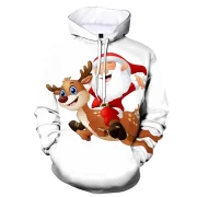 European and American new Christmas Santa Claus 3D digital printing loose men’s and women’s sweater baseball uniform pullov