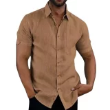 Original-Mens-Social-Shirt-Slim-Business-Formal-Shirts-For-Men-Short-Sleeve-Cotton-Linen-Shirts-Blouses