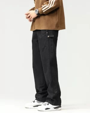 Vintage overalls men’s fashion brand high street flush handsome loose straight leg wide casual long pants