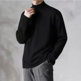 Yasuk-2023-Spring-Autumn-Winter-Solid-Casual-Plush-Turtleneck-Men-s-Loose-Bottom-Double-Faced-Velvet