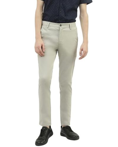 UCB Men Cotton Slim Fit Chinos Trousers Cropped Gray-2