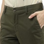 UCB Men Cotton Slim Fit Chinos Trousers Cropped Olive