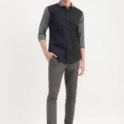 UCB Men Cotton Slim Fit Chinos Trousers Cropped Gray