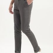 UCB Men Cotton Slim Fit Chinos Trousers Cropped Gray